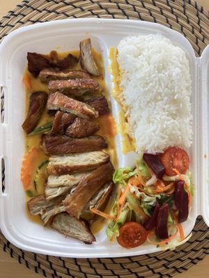 Ordered the vegan duck with mango sauce for home.   at Mr. Nam  in Vienna