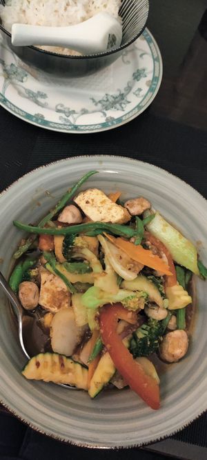 Vegetables with Tofu in Chili paste at Vegan Chay in Munich