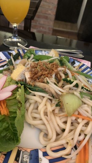 Juicy udon noodles   at Vegan Chay in Munich