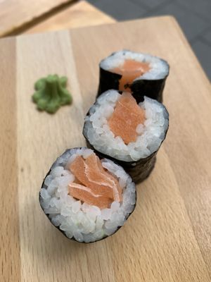 Vegan salmon sushi at Vegan Chay in Munich