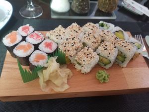 Sushi plate at Vegan Chay in Munich