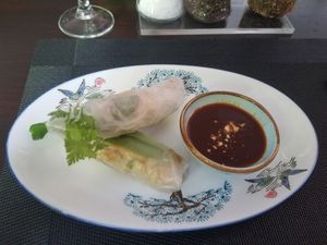Spring rolls at Vegan Chay in Munich