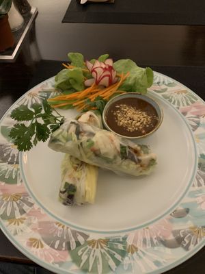 Summer rolls with prawn (the best) at Vegan Chay in Munich