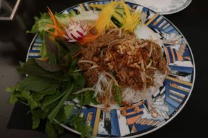 Faux meat with noodles (I forgot the dish name) at Vegan Chay in Munich