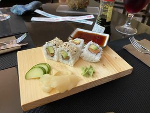 Vegan sake uramaki at Vegan Chay in Munich