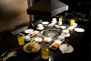 bbq area at Jiāng Jìn Jiǔ Vegetarian BBQ in Taichung