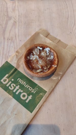 Peach and almond tart at NaturaSi in Rome