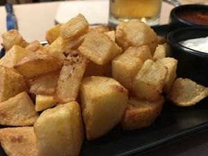 Bravas at Melocotón Vegan Burger in Barcelona