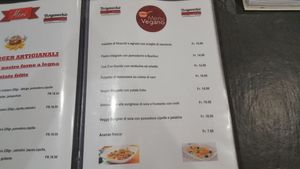 Vegan menu (not in internet as of May 2019) at Borgovecchio in Balerna