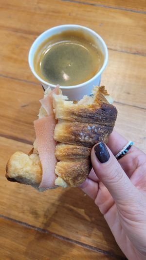 Medialuna with vegan Cheese and Ham at Futuro Veggie in Buenos Aires