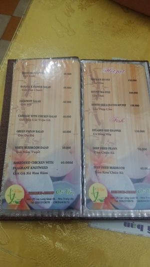 Menu4 at Co Tam in Nha Trang