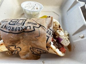 Vegan 🌱 gyros  at Lakefront Brewery in Milwaukee