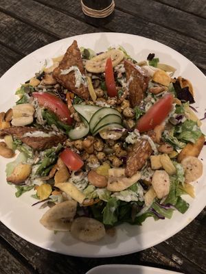 Chickpea salad with added tempeh. Can be made vegan - just ask!  at Chillout Cafe & Craft in Perhentian Islands