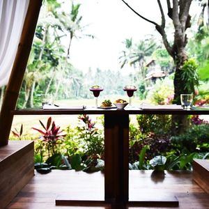 Table #2. Amazing g view over the rice fields
  at Sacred Rice in Ubud