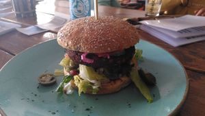 Veganer Jack-Jalapeño-Burger at Flotten Happen in Langeoog