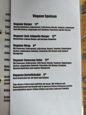 Vegane Menü 2022 at Flotten Happen in Langeoog