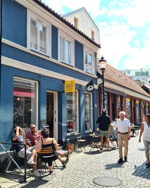 The street of Bruksgatan at Bruket Kaffebar in Helsingborg