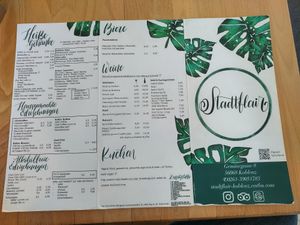 The menu at Stadtflair in Koblenz