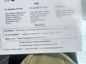   at Taste of Ethiopia in Southfield