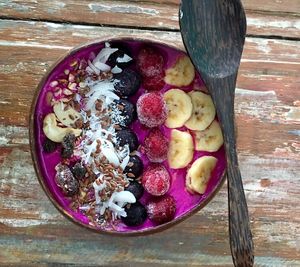 Every day fresh Smoothie bowls  at Laughing Chicken in Sanur