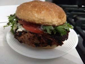 Vegan pulled pork sandwich at Brick Road Pizza Co in Grand Rapids