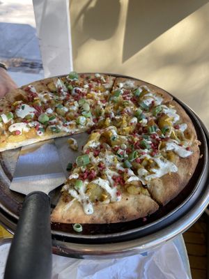 Gluten Free Vegan Baked Potato Pizza at Brick Road Pizza Co in Grand Rapids
