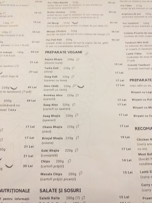 Vegan dishes clearly label. at Gandhi in Cluj-napoca