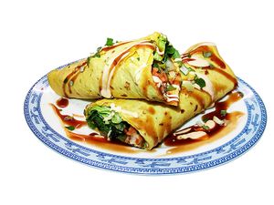 Roti wrap vegan at Eethuis Sita in Hoorn