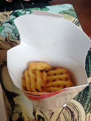 Large baked waffle fries at LEON - Strand in London