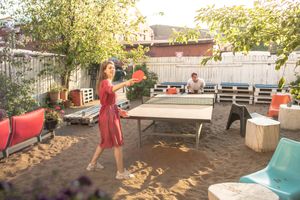 tennis table at Primal Burgers in St Petersburg
