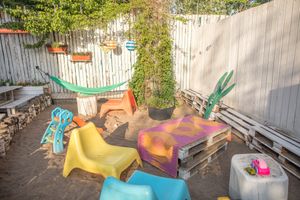 beach sand at Primal Burgers in St Petersburg