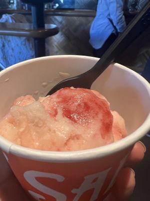 Pink rose & watermelon sorbet (vegan)  at Salt & Straw in Del Mar