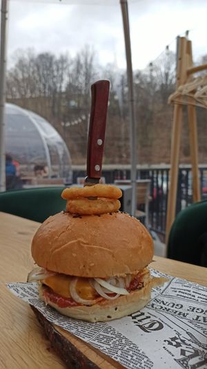 Vegan burger with amaze patty at Plac pod Bočem in Poljcane