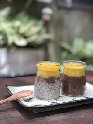 Chia chia pudding served with seasonal fruits at Ellie's Cafe in Hoi An