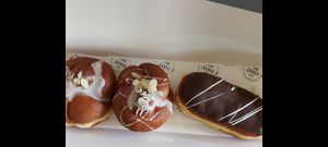 2 salted caramel and one creme filled at The Hot Donut in Dublin