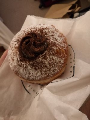 Chocolate donut at The Hot Donut in Dublin