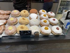 Vegan donuts on display  at The Hot Donut in Dublin