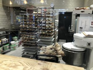 window into cooking and prep area at The Hot Donut in Dublin