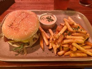 Plant based patty at White Horse in Shrewsbury