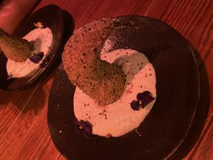 Poached pear at White Horse in Shrewsbury