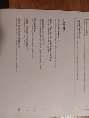 Menu 3 at White Horse in Shrewsbury