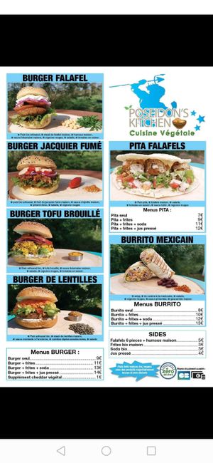 Menu 😉 at Poseidon's Kitchen in Oleron