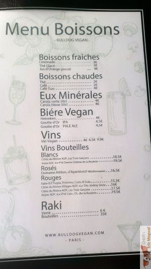 Drinks at Bulldog Vegan in Paris
