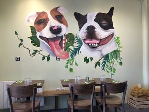 Doggies welcome! at Bulldog Vegan in Paris