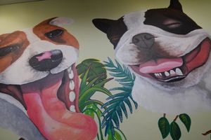 mural at Bulldog Vegan in Paris