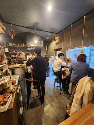 Inside at alt. coffee roasters in Kyoto