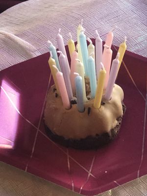 You absolutely CAN fit 19 candles on one cake 😂  at Planty Sweet in Albuquerque