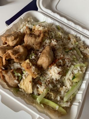 Crispy Chicken fried rice  at Garden Fresh Vegetarian Food in Hacienda Heights