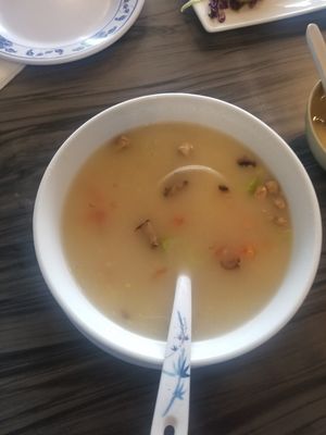 Coconut corn soup at Garden Fresh Vegetarian Food in Hacienda Heights