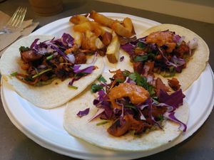 Jackfruit Carnitas tacos. One of my faves! 😋 at Wanderlust Vegan Eatery in Albuquerque